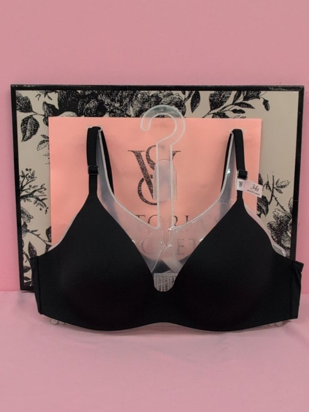 Victoria's Secret FlexFactor Lightly Lined Plunge Demi Bra Size 34B Black